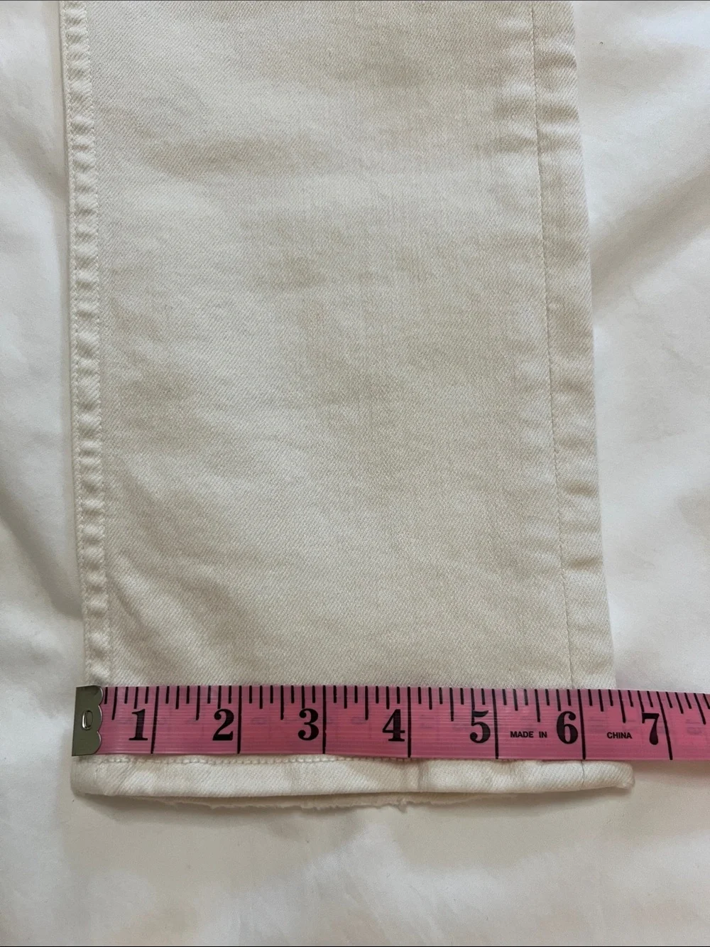 MOTHER The Tomcat Ankle Cream Puffs High Rise Straight Leg Jean Off White 27